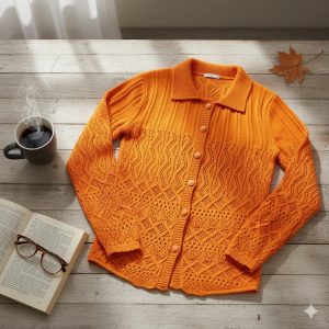 Elegant Maroon Knit Cardigan for Women