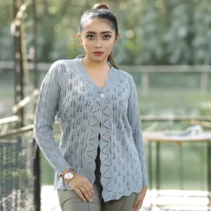 Women’s Light Grey Knit Cardigan