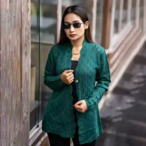 Women Stylish Green Knit Cardigan
