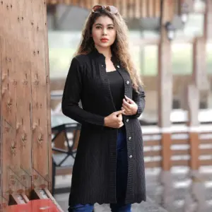 Women’s Long Black Knit Cardigan