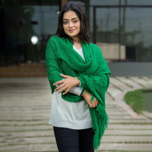 Women’s Elegant Green Crochet Shawl
