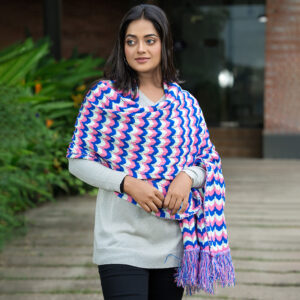 Multi-Color Zigzag Winter Shawl