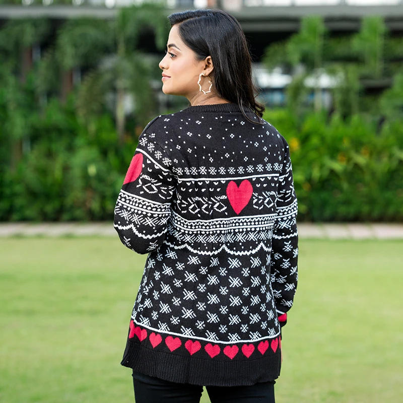 Nordic Heart Winter Cardigan - Image 2