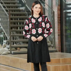 Floral Grace Winter Cardigan