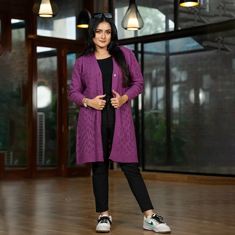 Purple Bliss Knit Cardigan - Image 3