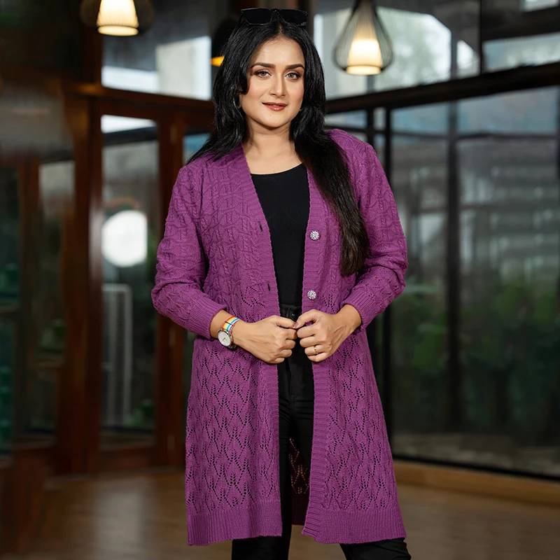 Purple Bliss Knit Cardigan - Image 4