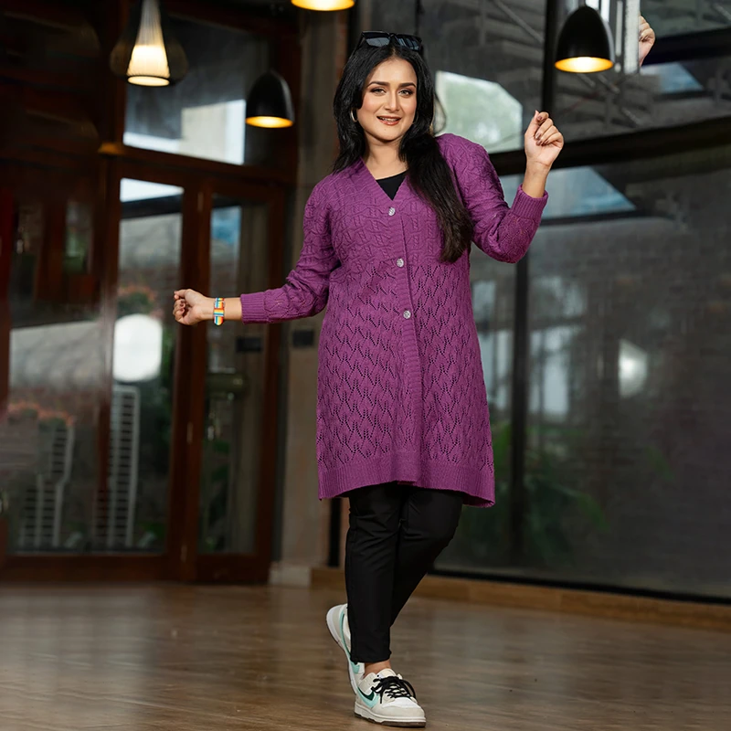 Purple Bliss Knit Cardigan - Image 2