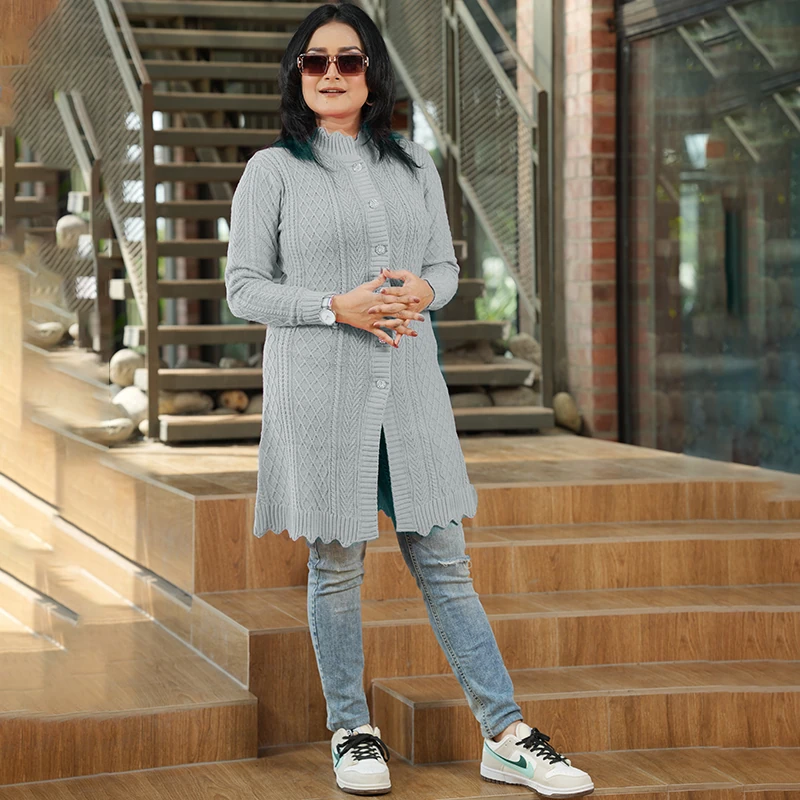 Grey Grace Winter Cardigan - Image 2