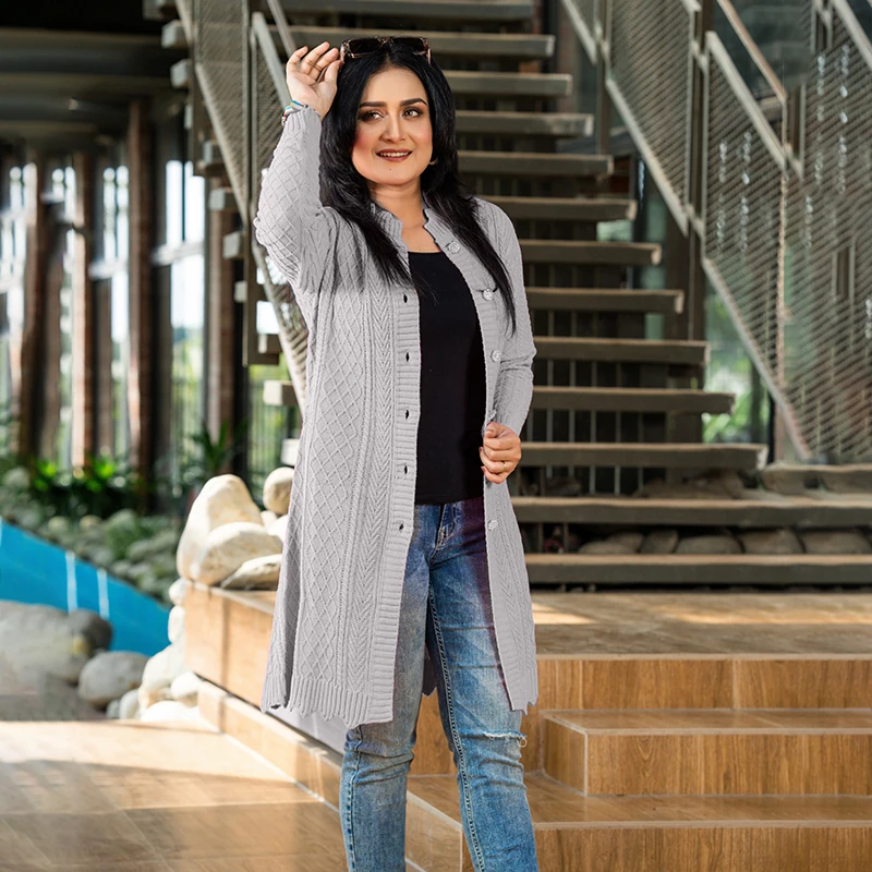 Grey Grace Winter Cardigan - Image 3