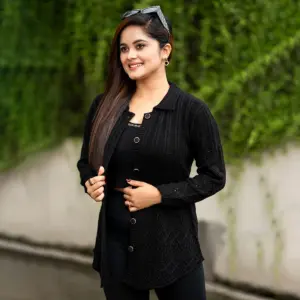 Classic Black Knit Cardigan for Women