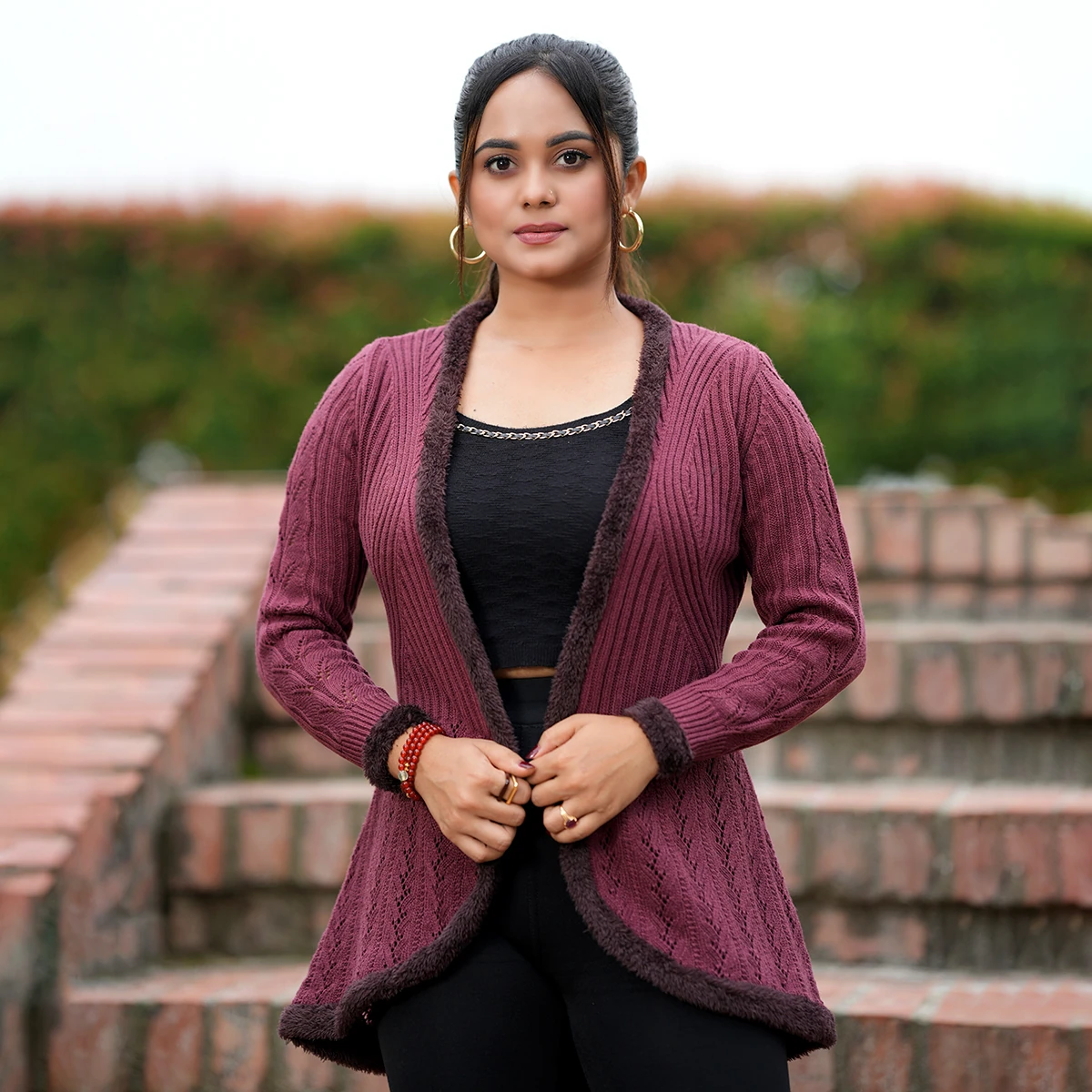 Premium Winter Fur-Lined Cardigan Collection - Image 2