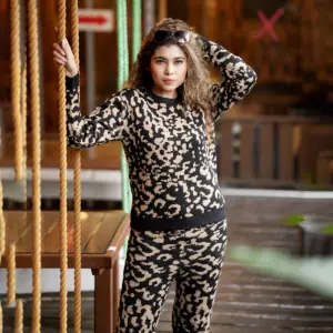 Winter Leopard Knit Co-ord Set